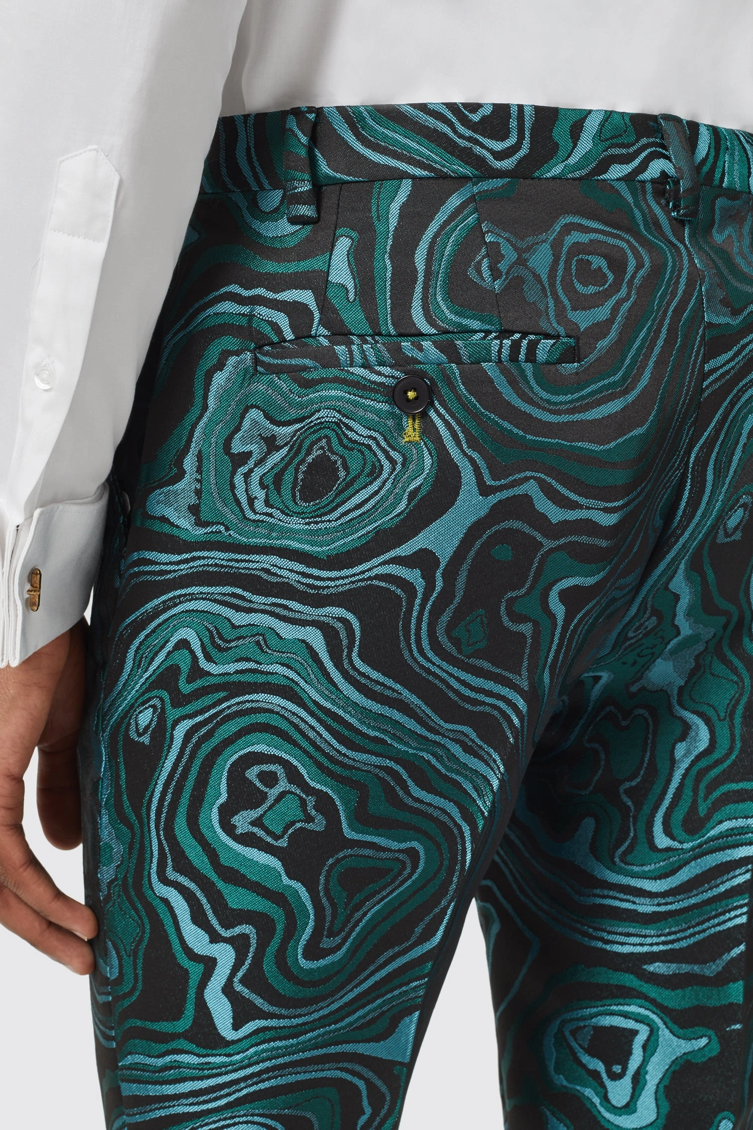 Adichie Jacquard Hose Grün Schlank Stil Frühling Sommer Eleganz Modisch